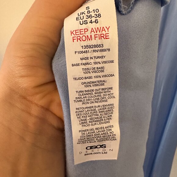 Asos Light Blue Satin Slip Maxi Dress - Picture 10 of 10